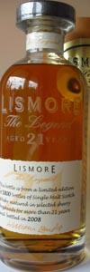 Whisky LISMORE 21 år single malt scotch  THE LEGEND 70cl43% 